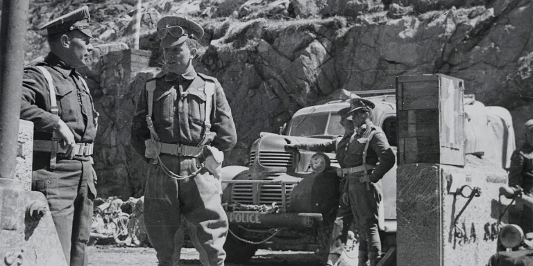 Military Police patrolling the Austrian border, 1945