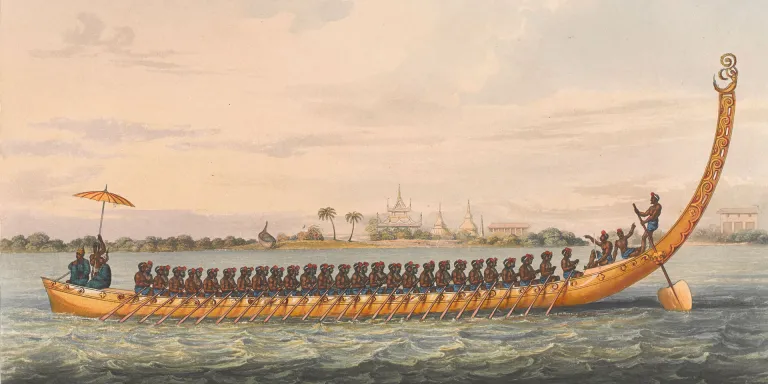 A Burmese war boat, 1824