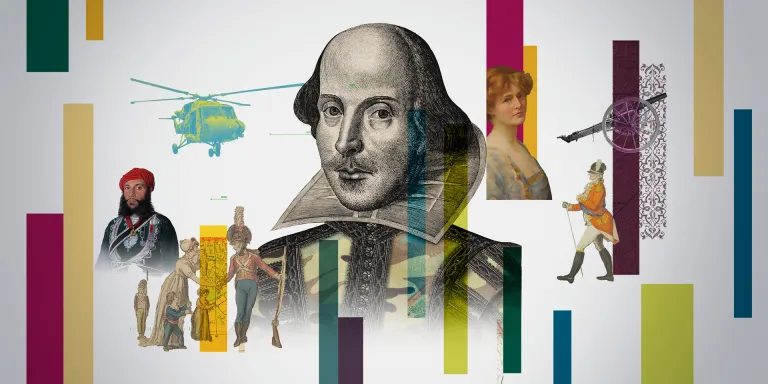 'Shakespeare and War' exhibition graphic