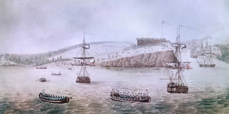 The British landing at Fort Oswego, Lake Ontario, on 6 May 1814