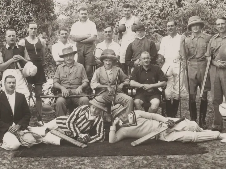 Officers of 1st Battalion The Loyal Regiment (North Lancashire), representing the range of sports played, 1936