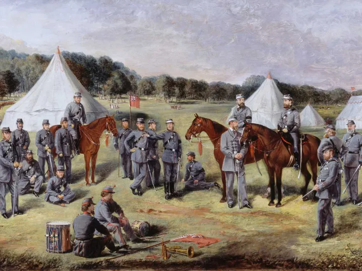 The Norfolk Volunteers at Gunton Park, 1864