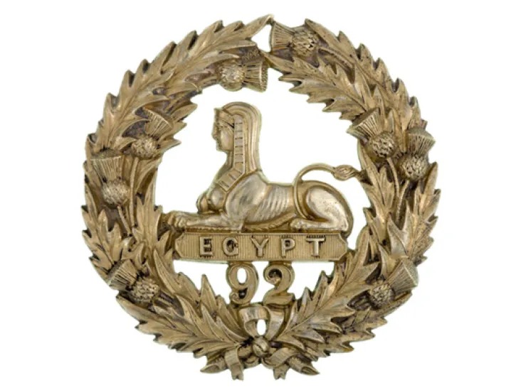 Glengarry badge, 92nd (Gordon Highlanders) Regiment, c1874