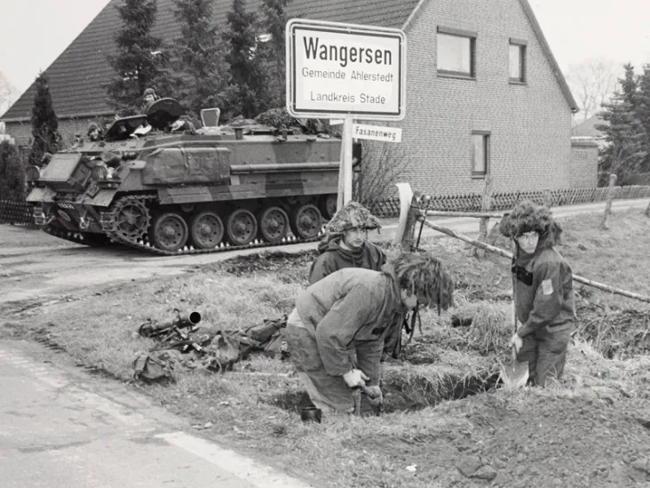 British troops taking part in NATO's Exercise Lionheart in Germany, 1984
