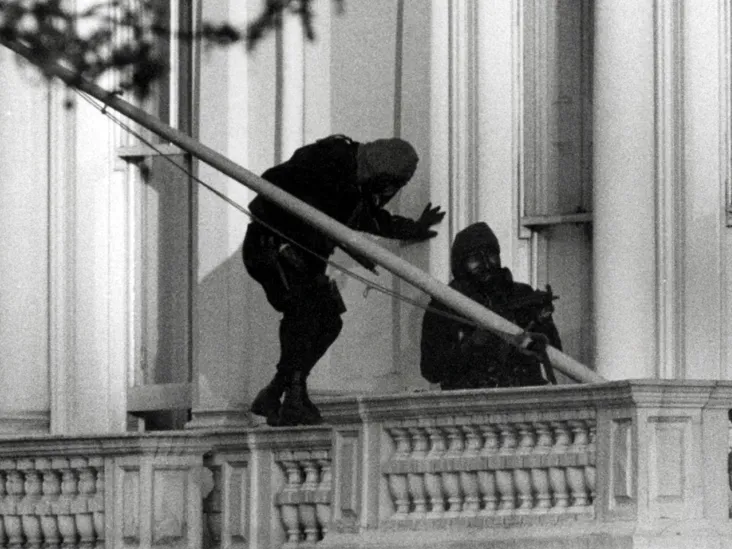 SAS troops storming the Iranian Embassy, 1980