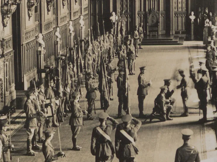 The reception of the Colours of the disbanded Irish regiments, Windsor Castle, 1922