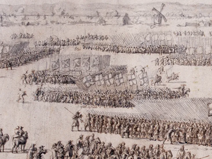 Detail from 'A Grand Review of the Army at Hounslow Heath, 1687'